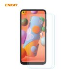 Per Samsung Galaxy A21 2 PCS ENKAY Hat-Prince 0.26mm 9H 2.5D Pellicola in vetro temperato con bordo curvo