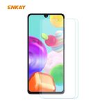Per Samsung Galaxy A41 2 PCS ENKAY Hat-Prince 0.26mm 9H 2.5D Pellicola in vetro temperato con bordo curvo