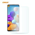 Per Samsung Galaxy A21s 10 pezzi ENKAY Hat-Prince 0.26mm 9H 2.5D Pellicola in vetro temperato con bordo curvo