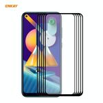 Per Samsung Galaxy A11 / M11 5 PCS ENKAY Hat-Prince Full Glue 0.26mm 9H 2.5D Pellicola a copertura totale in vetro temperato