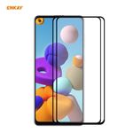 Per Samsung Galaxy A21s 2 pezzi ENKAY Hat-Prince Full Glue 0.26mm 9H 2.5D Pellicola a copertura totale in vetro temperato