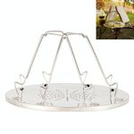 Porta pane tostato da esterno in acciaio inossidabile 4 fette Teglia per pane da campeggio Portabicchieri pieghevole Bakeware