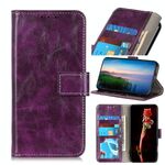 Per Alcatel 1SE 2020 Retro Crazy Horse Texture Custodia in pelle con vibrazione orizzontale con supporto e slot per schede, cornice per foto e portafoglio (viola)