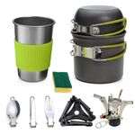 DS-101 Set da cucina portatile da campeggio all'aperto Combinazione di pentole per picnic (nero)