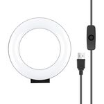 Pulluz 4,7 pollici 12 cm Superficie curva Superficie USB Bianco LED LED Ring Selfie Beauty Vlogging Photography Video Lights (Nero)
