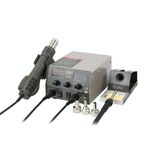 BAKU BA-602D + Stazione di saldatura Set Strumento per saldatura a stagno con doppio display digitale per riparazione di telefoni cellulari, specifica: spina americana