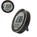 Misurazione della temperatura ambiente 3 in 1 + Misurazione del cibo con sonda + Termometro multifunzione con funzione conto alla rovescia (nero)