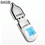 EAGET FU5 64G Interfaccia USB 2.0 Metal Flash U Disk con identificazione dell'impronta digitale