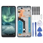 Schermo LCD TFT per Nokia 6.2 TA-1198 TA-1200 TA-1187 TA-1201 Digitizer Assemblaggio completo con cornice (Argento)