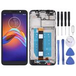 Schermo LCD TFT per Motorola Moto E6 Play Digitizer Assemblaggio completo con cornice (nero)