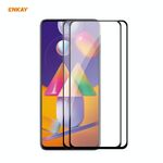 Per Samsung Galaxy M31s 2 PCS ENKAY Hat-Prince Full Glue 0.26mm 9H 2.5D Pellicola a copertura totale in vetro temperato