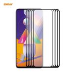 Per Samsung Galaxy M31s 5 PCS ENKAY Hat-Prince Full Glue 0.26mm 9H 2.5D Pellicola a copertura totale in vetro temperato