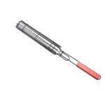 2 pezzi hot dog barbecue gabbia salsiccia barbecue clip barbecue clip in rete manico in legno griglia per barbecue, colore: rosso