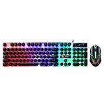 Set di mouse per tastiera cablata punk con retroilluminazione meccanica TX300 (nero)