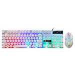 TX300 Set di mouse con tastiera cablata punk con retroilluminazione meccanica (bianco)