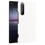 Per Sony Xperia 1 II Custodia antiurto per PC con texture coccodrillo + custodia in PU (bianca)
