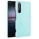 Per Sony Xperia 1 II antiurto coccodrillo texture PC + custodia in PU (verde chiaro)