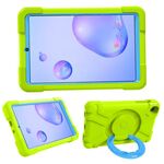 Per Galaxy Tab A 8.4 (2020) T307 Custodia combinata antiurto PC + silicone con supporto girevole a 360 gradi e impugnatura (vetro verde + blu)
