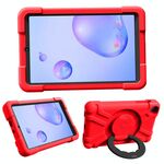 Per Galaxy Tab A 8.4 (2020) T307 PC + Custodia combinata antiurto in silicone con supporto e impugnatura rotante a 360 gradi (rosso + nero)