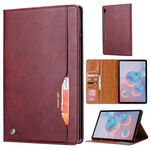 Per Samsung Galaxy Tab S8 / GALAXY TAB S7 / T870 / T875 impastare la custodia in pelle orizzontale in pelle orizzontale con cornice e titolare e slot per schede e portafoglio (vino rosso)