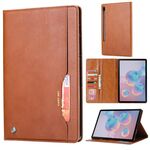 Per Samsung Galaxy Tab S8 / GALAXY TAB S7 / T870 / T875 impastare la custodia in pelle orizzontale a flip orizzontale con cornice e titolare e slot per schede e portafoglio (marrone)