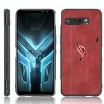 Per Asus ZS661KS / ROG Phone 3 Strix antiurto da cucire modello di mucca pelle PC + custodia in PU + TPU (rosso)