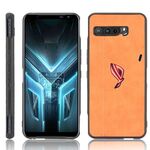 Per Asus ZS661KS / ROG Phone 3 Strix antiurto da cucire modello di mucca pelle PC + PU + custodia in TPU (arancione)