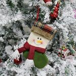 4 pezzi calzini natalizi regalo borsa albero di natale ciondolo decorazione calzini regali di natale creativi (pupazzo di neve)