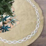 Decorazioni natalizie Grembiule albero di stoffa di iuta Grembiule albero di Natale Decorazione inferiore
