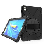 Per Huawei MediaPad M6 Custodia protettiva antiurto 10,8 colorato in silicone + PC con il supporto e la presa della mano Strap (nero)