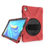 Per Huawei MediaPad M6 Caso 10,8 antiurto colorato in silicone + PC di protezione con Holder & presa della mano Strap (Red)