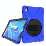 Per Huawei MediaPad M6 Caso 10,8 antiurto colorato in silicone + PC di protezione con Holder & presa della mano Strap (blu)