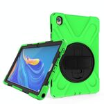 Per Huawei MediaPad M6 10.8 Custodia protettiva antiurto in silicone colorato + PC con supporto e cinturino per impugnatura (verde)