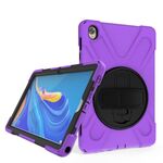 Per Huawei MediaPad M6 10.8 Custodia protettiva antiurto in silicone colorato + PC con supporto e cinturino per impugnatura (viola)