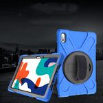 Per Huawei MatePad 10.4 Custodia protettiva antiurto in silicone colorato + PC con supporto e cinturino per impugnatura (blu)