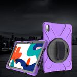 Per Huawei MatePad 10.4 Custodia protettiva antiurto in silicone colorato + PC con supporto e cinturino per impugnatura (viola)