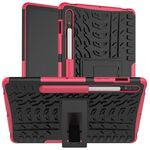 Per Samsung Galaxy Tab S8 / GALAXY TAB S7 T870 / T875 Texture pneumatici TPU antiurto TPU + custodia protettiva PC con supporto (rosa)