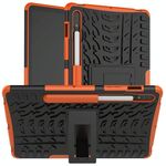 Per Samsung Galaxy Tab S8 / GALAXY TAB S7 T870 / T875 Trama pneumatico TPU antiurto TPU + custodia protettiva PC con supporto (arancione)