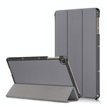 Per Huawei Enjoy Tablet 2 10.1 pollici / Honor Pad 6 Custodia in pelle a ribaltamento orizzontale tinta unita da 10,1 pollici con supporto a tre pieghe e funzione sleep / wake-up (grigio)