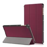Per Huawei Enjoy Tablet 2 10.1 pollici / Honor Pad 6 Custodia in pelle a ribaltamento orizzontale tinta unita da 10,1 pollici con supporto a tre pieghe e funzione di sospensione / sveglia (rosso vino)
