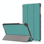 Per Huawei Enjoy Tablet 2 10.1 pollici / Honor Pad 6 Custodia in pelle a ribaltamento orizzontale in tinta unita da 10,1 pollici con supporto a tre pieghe e funzione di sospensione / sveglia (verde)