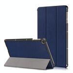 Per Huawei Enjoy Tablet 2 10.1 pollici / Honor Pad 6 Custodia in pelle a ribaltamento orizzontale tinta unita da 10,1 pollici con supporto a tre pieghe e funzione sleep / wake-up (blu navy)