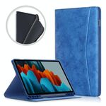 Per Samsung Galaxy Tab S8 / GALAXY TAB S7 T870 / T875 TPU Supporto anteriore in TPU Custodia in pelle flip orizzontale con supporto e slot per penna e funzione di sveglia / funzione sveglia (blu scuro)
