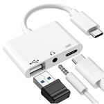 Adattatore OTG USB-C 3 in 1 con jack per cuffie da 3,5 mm, compatibile per iPad Pro e telefono con jack di tipo C.