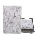 Per Samsung Galaxy Tab S8 / GALAXY TAB S7 T870 Modello di trama di marmo orizzontale Caso in pelle flip orizzontale, con supporto a tre pieghevole e sleep / wake-up (grigio nero)