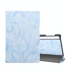 Per Samsung Galaxy Tab S8 / GALAXY TAB S7 T870 Modello di trama in marmo orizzontale in pelle flip, con supporto a tre pieghevole e sonno / sveglia (blu)