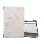 Per Samsung Galaxy Tab S8 / GALAXY TAB S7 T870 Modello di trama in marmo orizzontale in pelle flip in pelle, con supporto a tre pieghevole e sleep / wake-up (grigio fumoso)