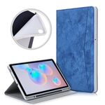 Per Samsung Galaxy Tab S6 Lite P610 / P615 Custodia in pelle a vibrazione orizzontale TPU con struttura in tessuto di marmo con supporto, slot per schede e slot per penna (blu)