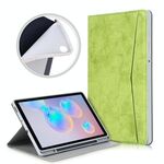 Per Samsung Galaxy Tab S6 Lite P610 / P615 Custodia in pelle a vibrazione orizzontale TPU con struttura in tessuto di marmo con supporto, slot per scheda e slot per penna (verde)