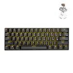 RK61 61 Tasti Bluetooth / 2.4G Wireless / USB Wired Wired Tre modalità Tablet Mobile Gaming Keyboard meccanico, lunghezza del cavo: 1,5 m, Stile: Tè albero (nero)
